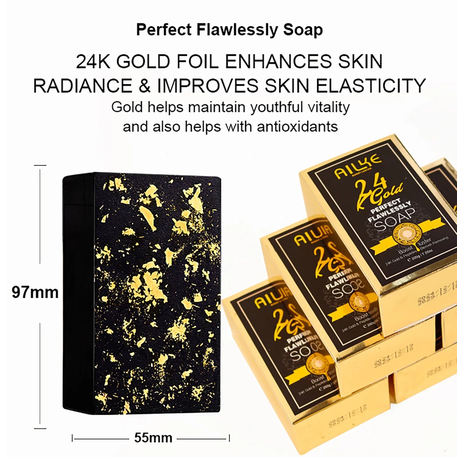24k Gold Foil Whitening Soap