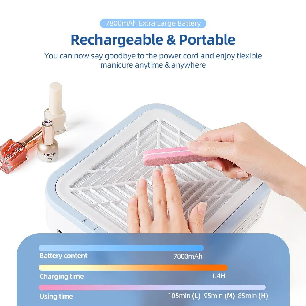 Wireless 120W Super Suction Nail Cleaner Machine