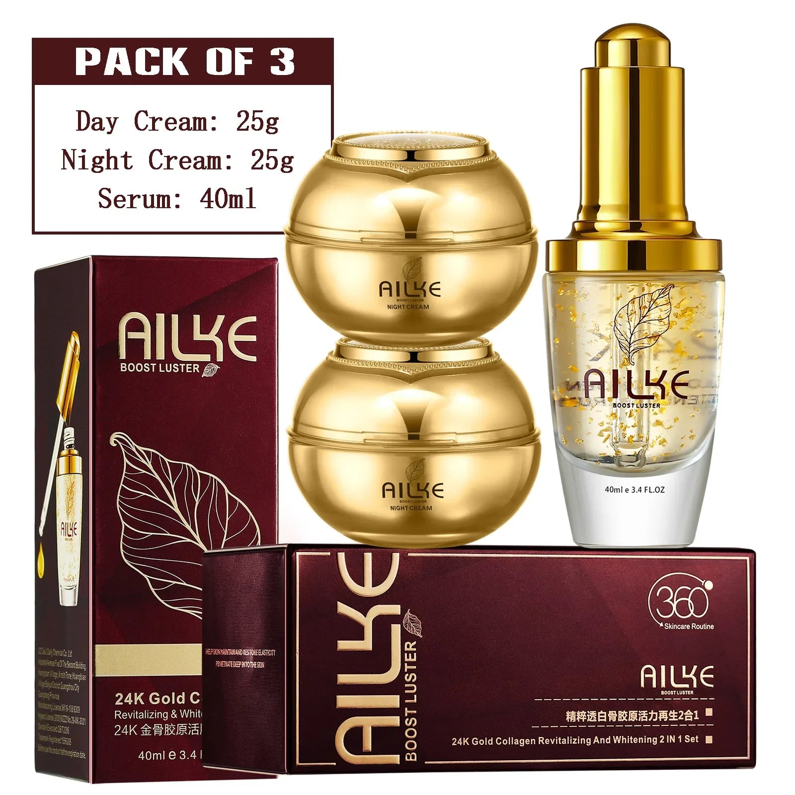24K Gold Collagen Revitalizing & Whitening Face Care Set