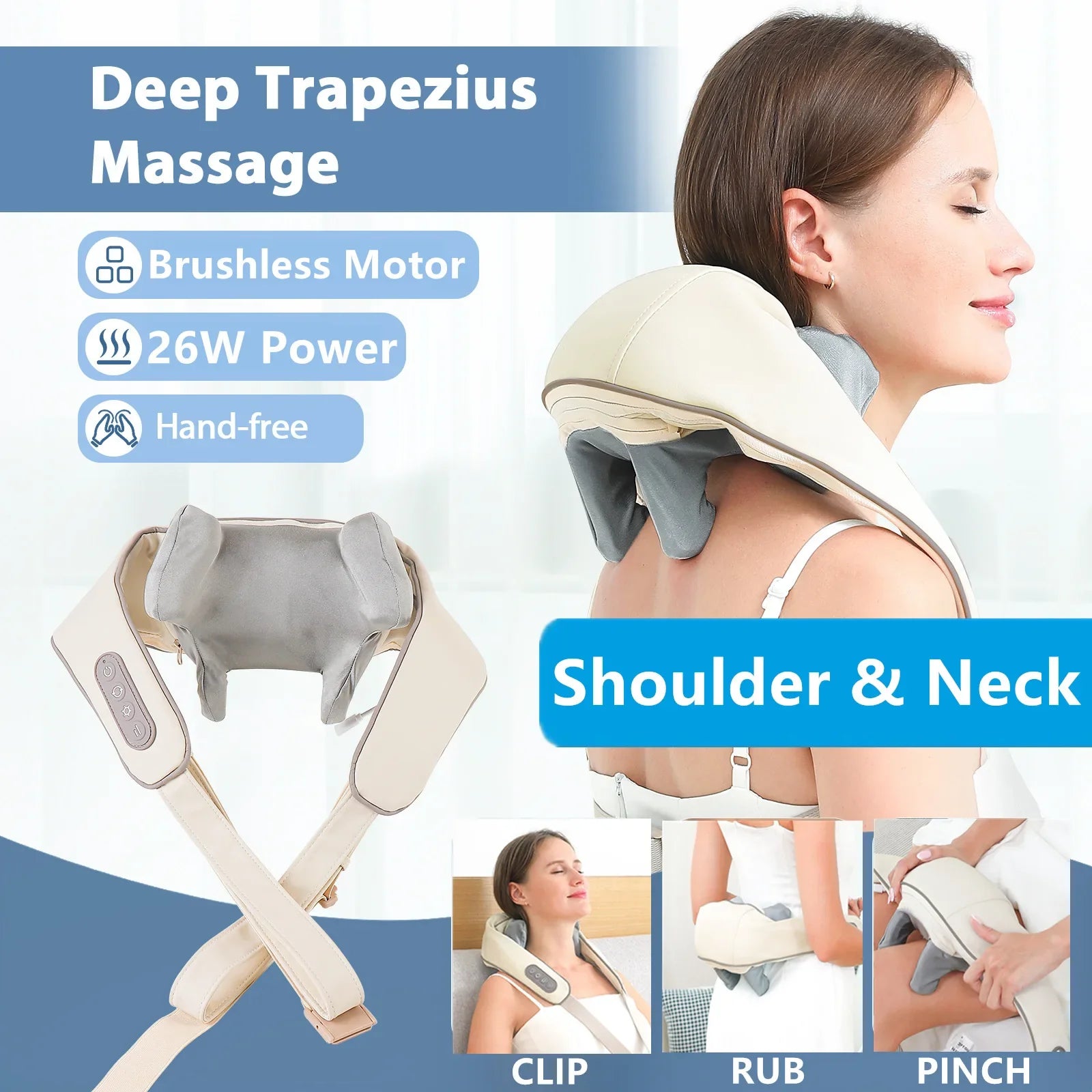 26W Brushless Motor Neck And Shoulder Massager
